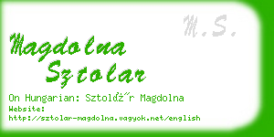 magdolna sztolar business card